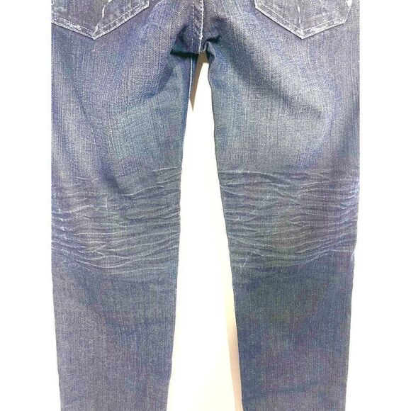 Duarte Jeans Los Angeles Dark Wash Ruched Straight Ankle Zipper Women Size 8 - Picture 3 of 5